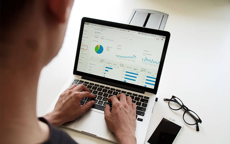 Computer showing demographics data for UX design image