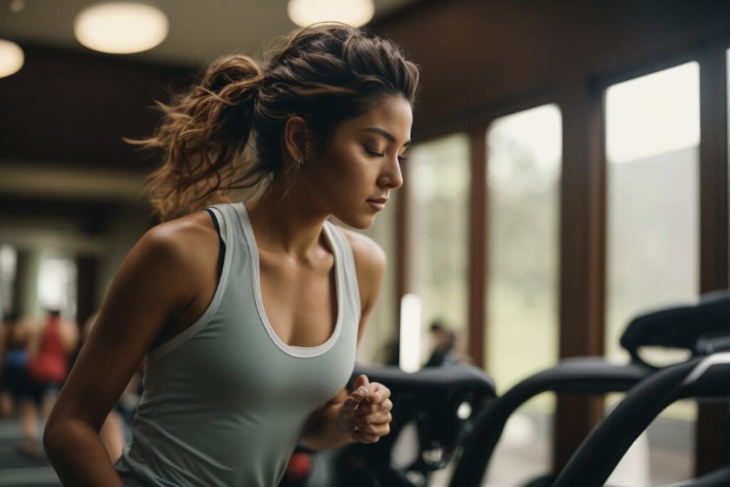 Person exercising in gym