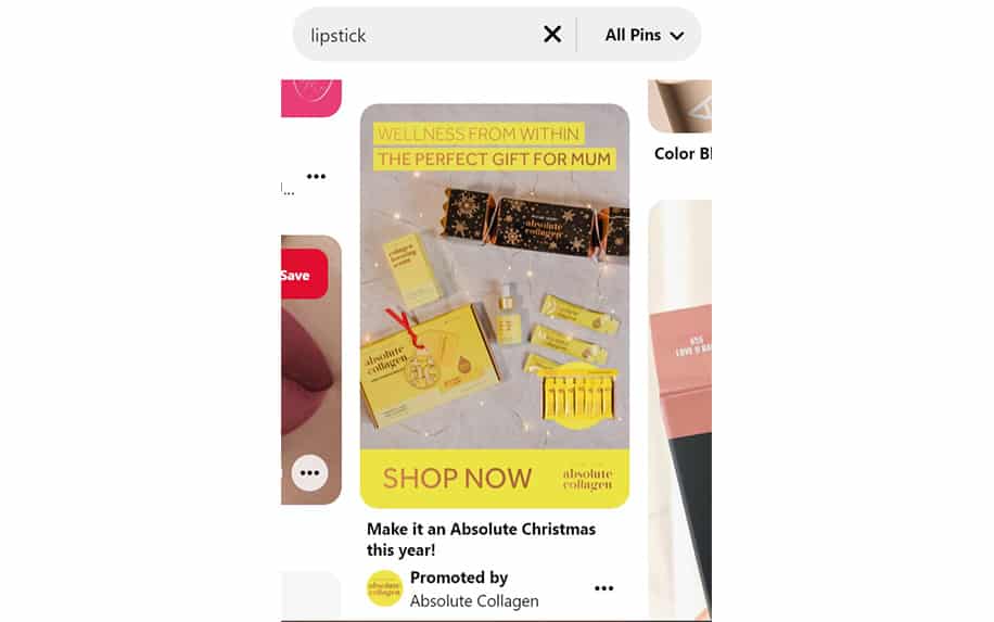 Pinterest product ad example