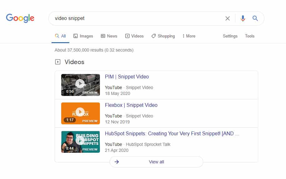 SEO strategy 2021 video snippet featured