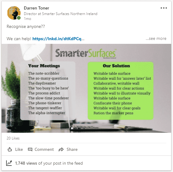 Smarter Surfaces NI for LinkedIn posting blog