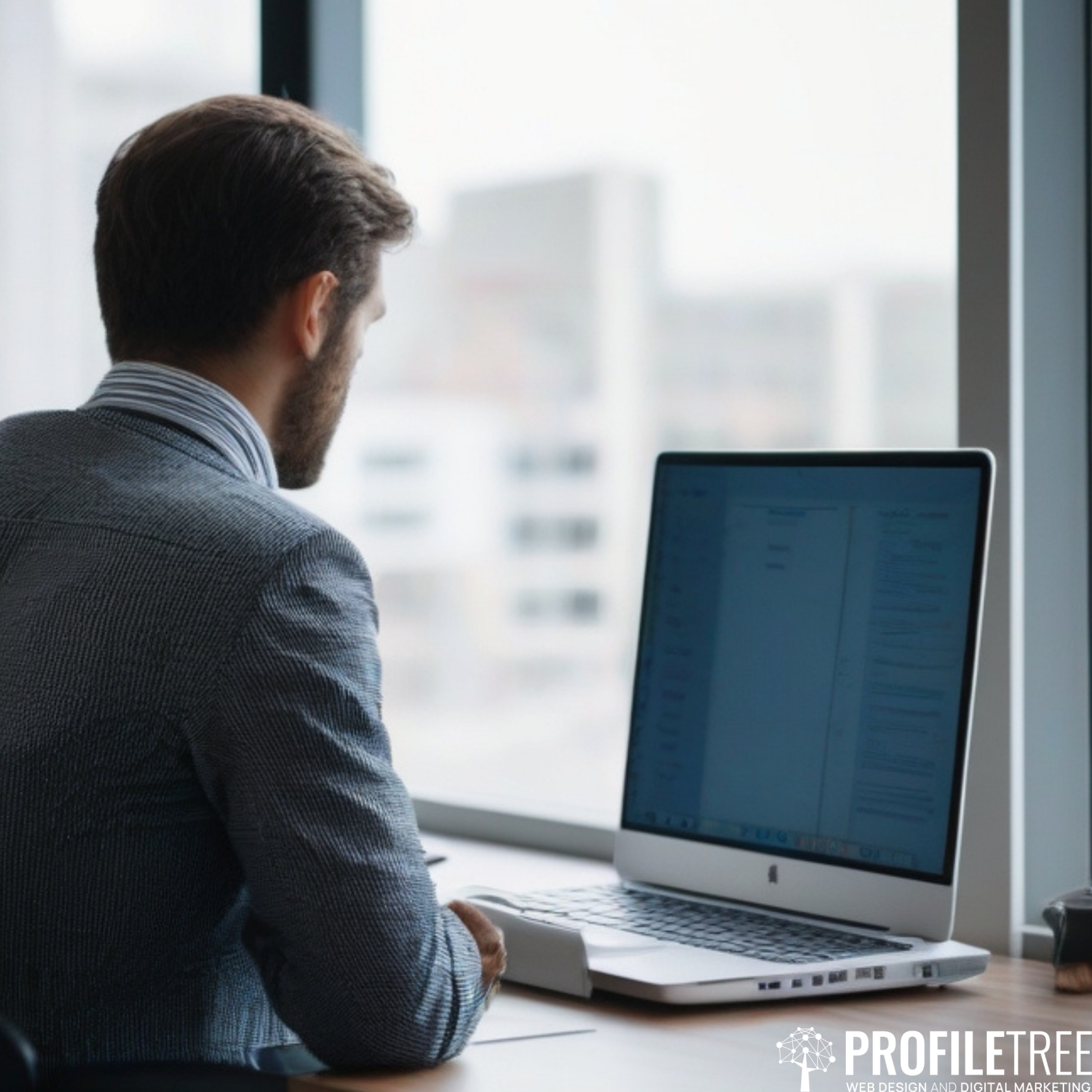 Image of someone looking at laptop for MailChimp campaign creation